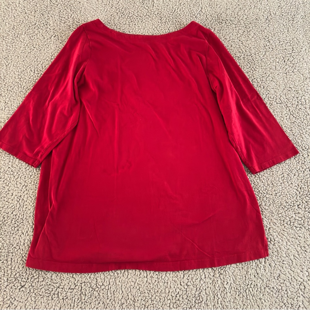 Woman Within Red 3/4 Sleeve Top Women’s Size L 18/20